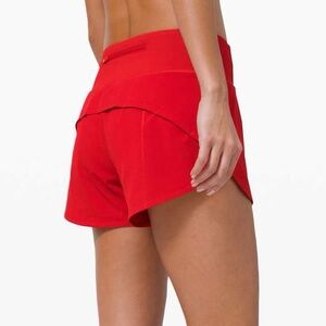 lululemon speed up high rise 4” shorts size 8 red